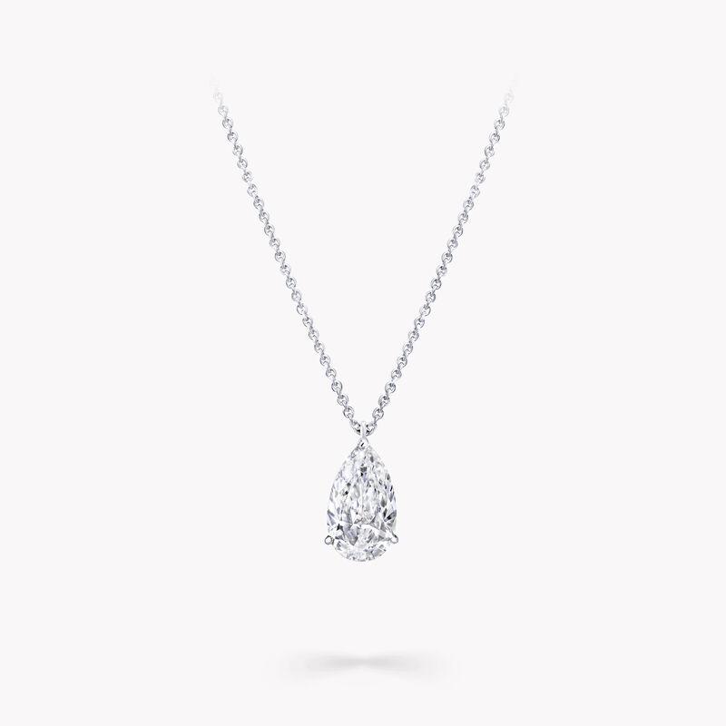 Graceful Teardrop Lab-grown Diamond Necklace in 18K White Gold